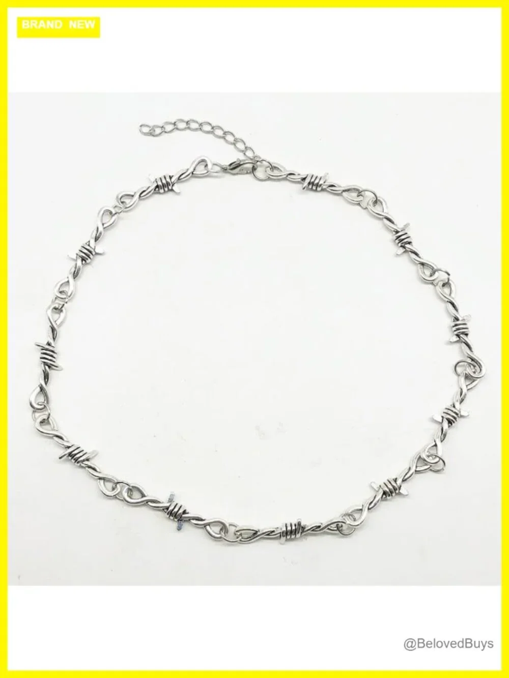 Punk Barbed Wire Necklace Gothic Thorns Chain Choker Metal Grunge Rock Jewelry